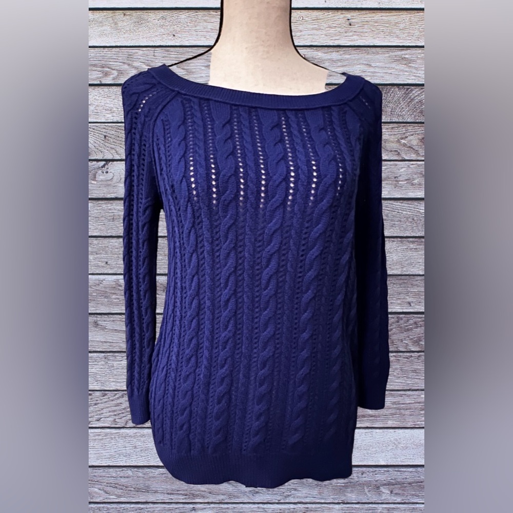 American Eagle, Blue, Cable Knit, Pullover, Women’s Small
